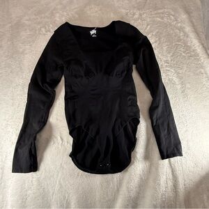 Yitty Chic Black Long Sleeve Bodysuit